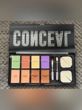 NEW PROFUSION CONCEAL PALLET 8 DIFFERENT MAKE UP CONCEALERS W/ BRUSHES & SPONGE